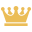 Simple golden crown icon with five rounded points and small circular tips.