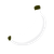 Simple white banana illustration with green accents on peel edges.