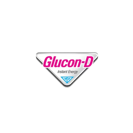 Glucon-D logo with tagline Instant Energy and a blue symbol below the text.