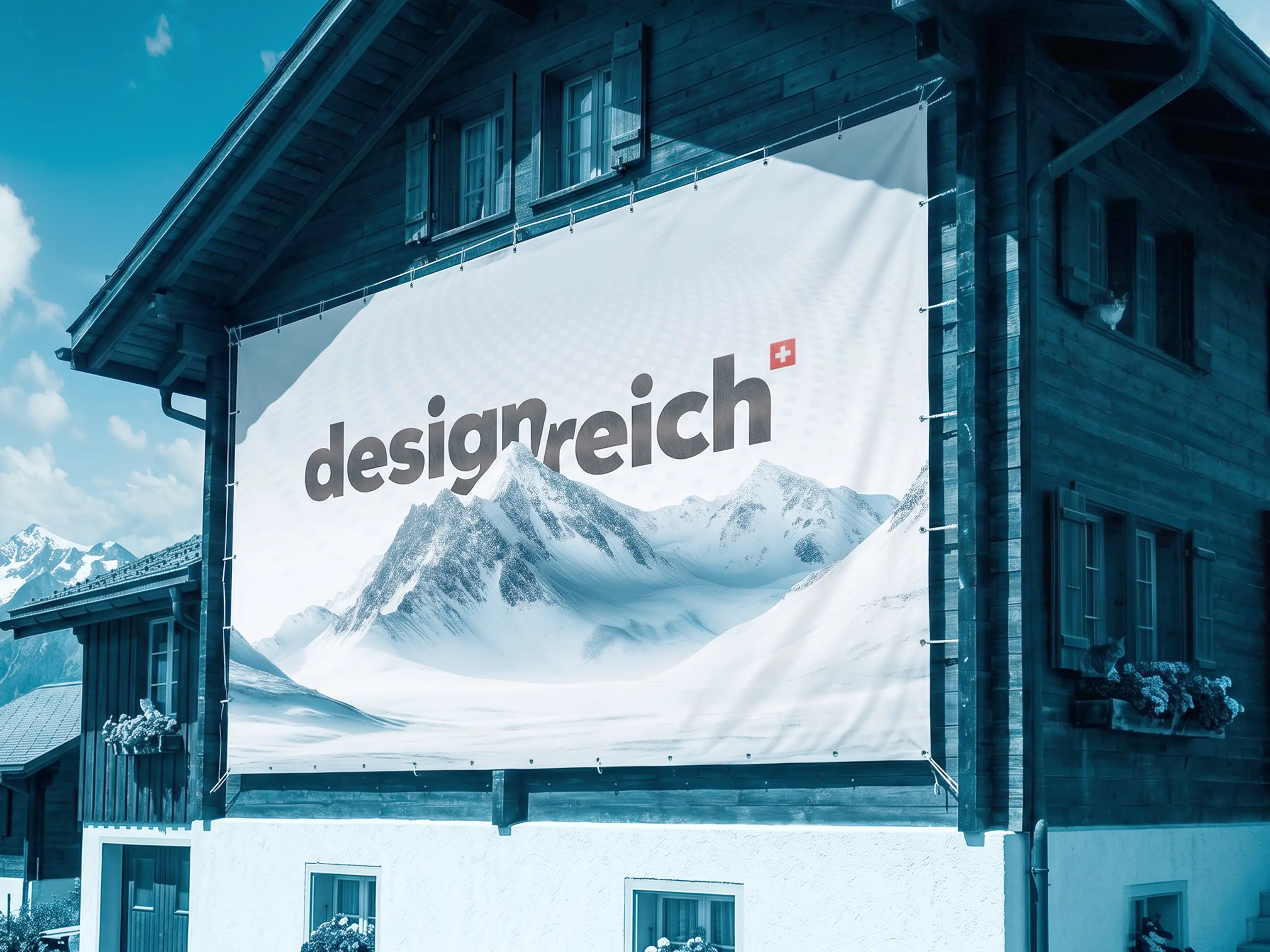 Grossformat-Banner mit brillantem Digitaldruck für Innen- und Aussenwerbung