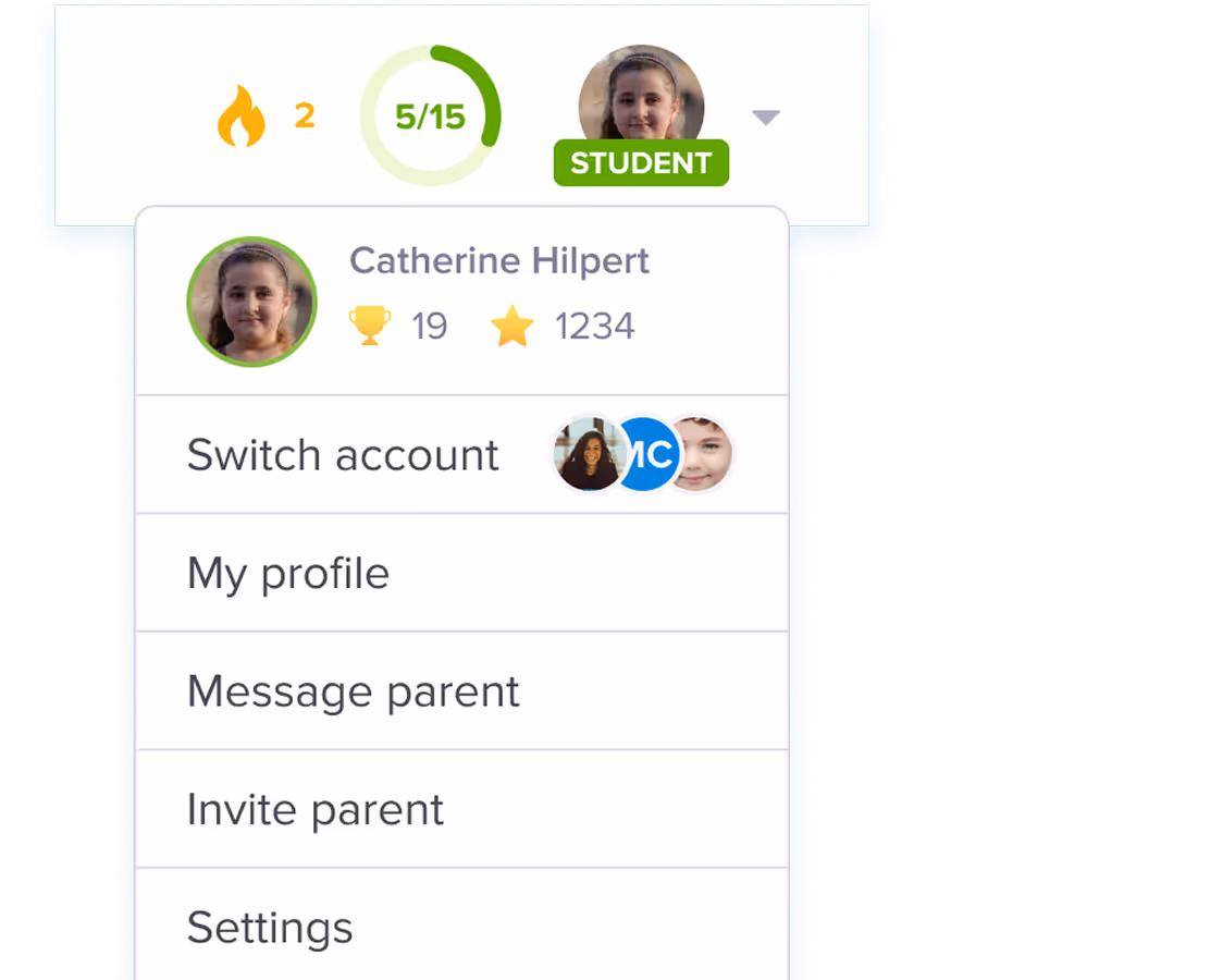 Student progress and module interface