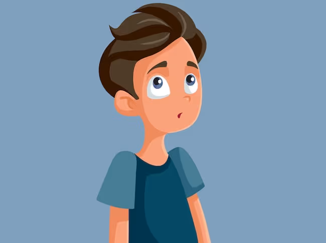 Boy looking sad and worried struggling with low self esteem