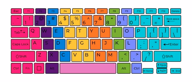 Keyboard for children bright colors typing
