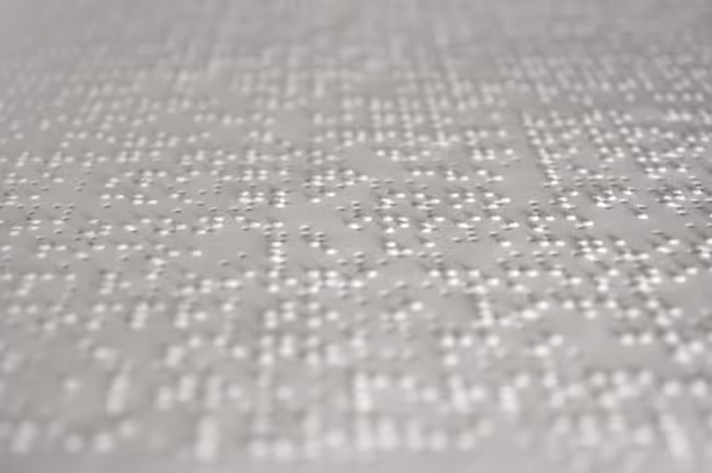 The Braille system allows blind and visually impaired students to read using their fingers