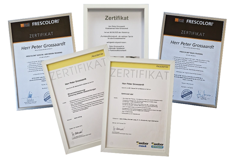 Zertifikate und Qualifikationen Malerbetrieb Grossaardt