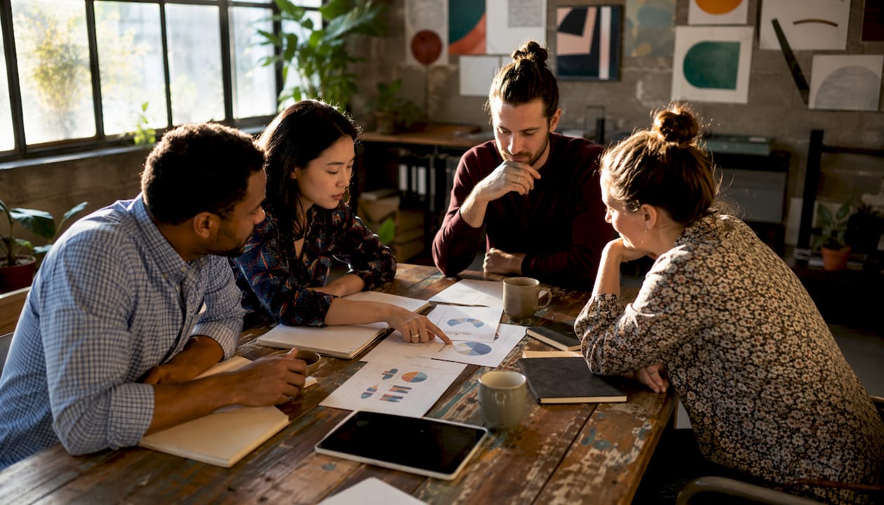 Team collaborating on brand strategy