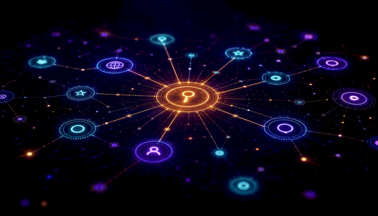 Glowing network of SERP feature nodes