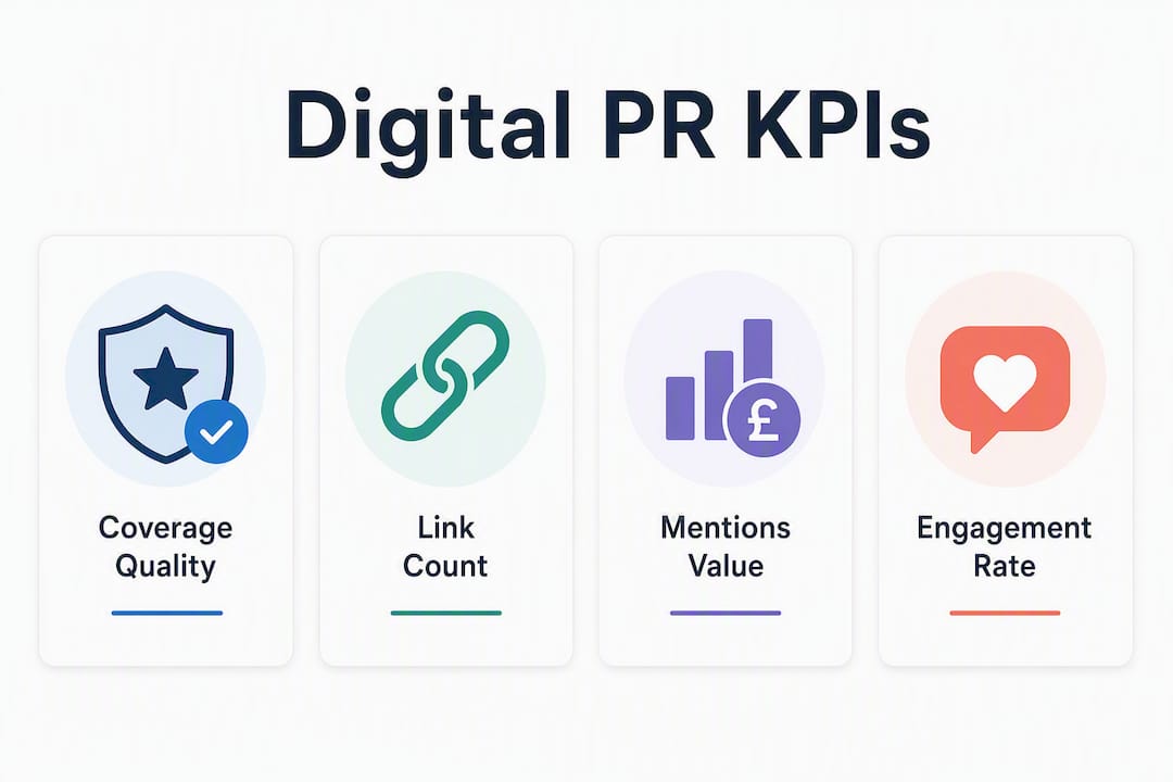 Infographic displaying digital PR key performance indicators