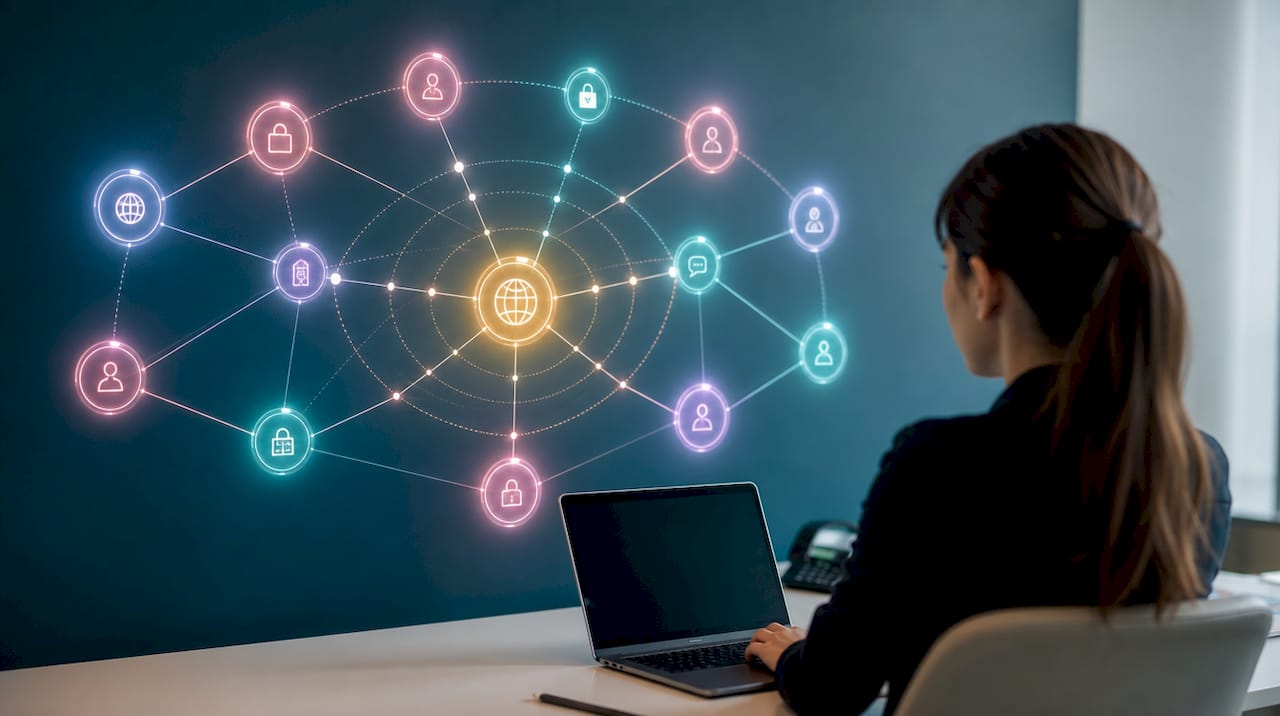 Radial digital PR data network visualization