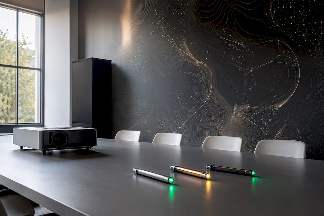 Empty presentation room with equipment