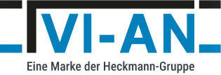 VI-AN company logo with blue text and two horizontal lines on a black background.