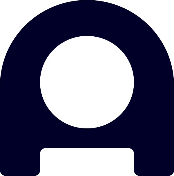 Thick dark blue horseshoe shape with rounded top and open bottom cutout.