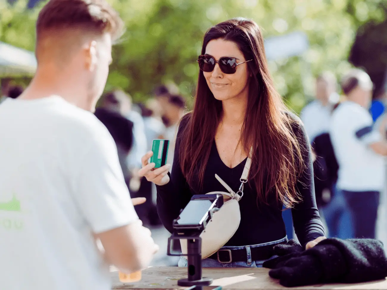 Paying with a bank card at the terminal
