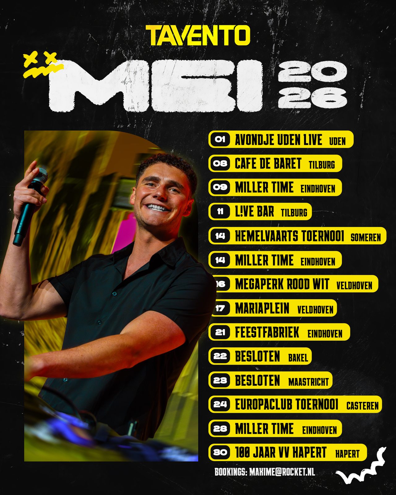 Maandagenda mei 2026 - optredensoverzicht voor een dj