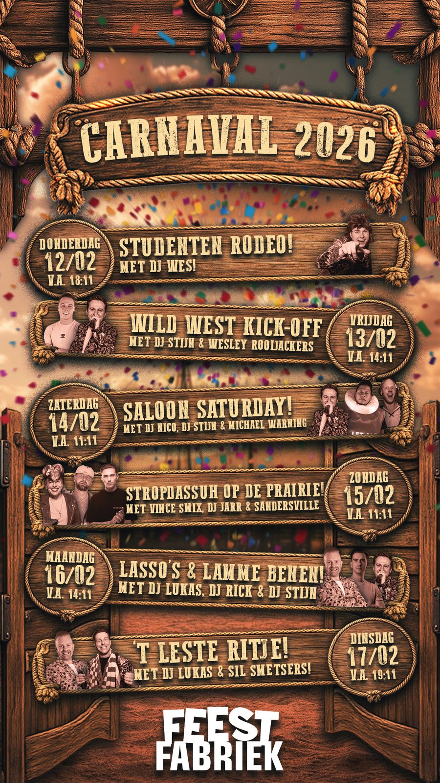 Carnavalsplanning voor FeestFabriek - social media artwork