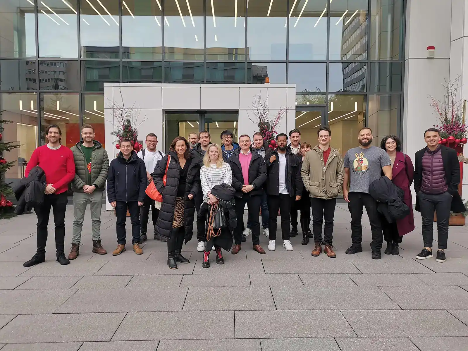 The askporter team outside their offices in London