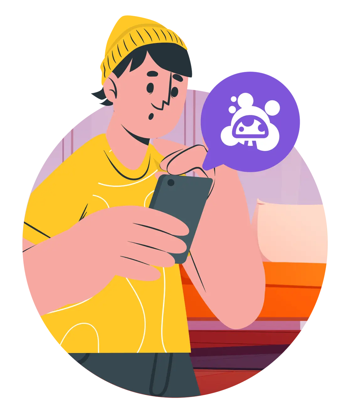 Illustration showing a step in how askporter works