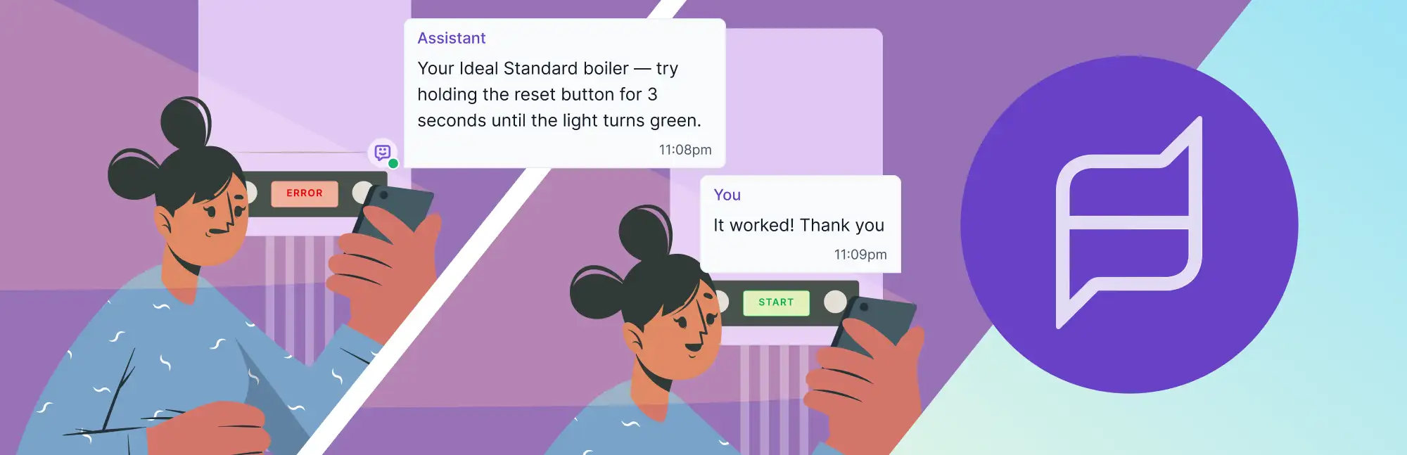 Illustration representing a system ready notification