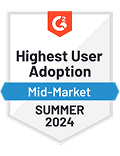 Highest User Adoption Mid-Market Summer 2024