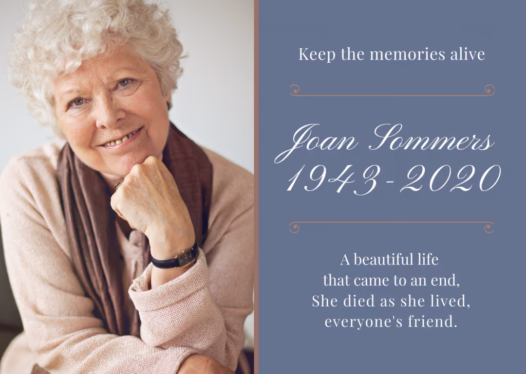 Memorial service cards can be keepsakes for mourners to take home.