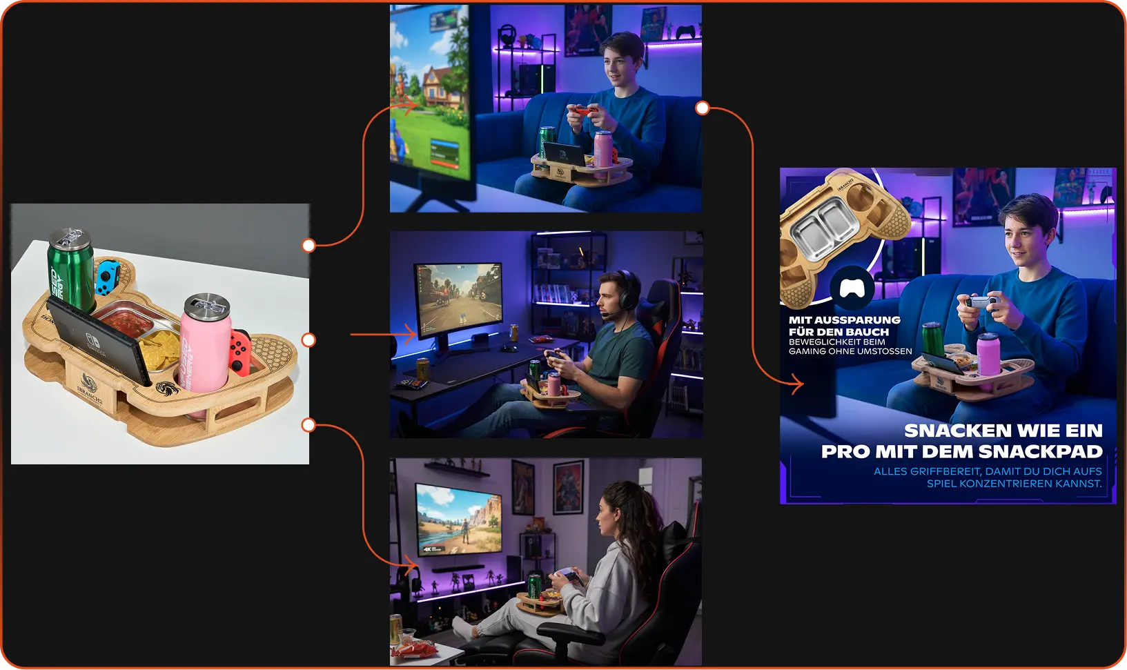 Amazon Produktbilder für Gaming-Zubehör von Stacvalley Amazon Agentur. E-Commerce Skalierung durch Performance Marketing