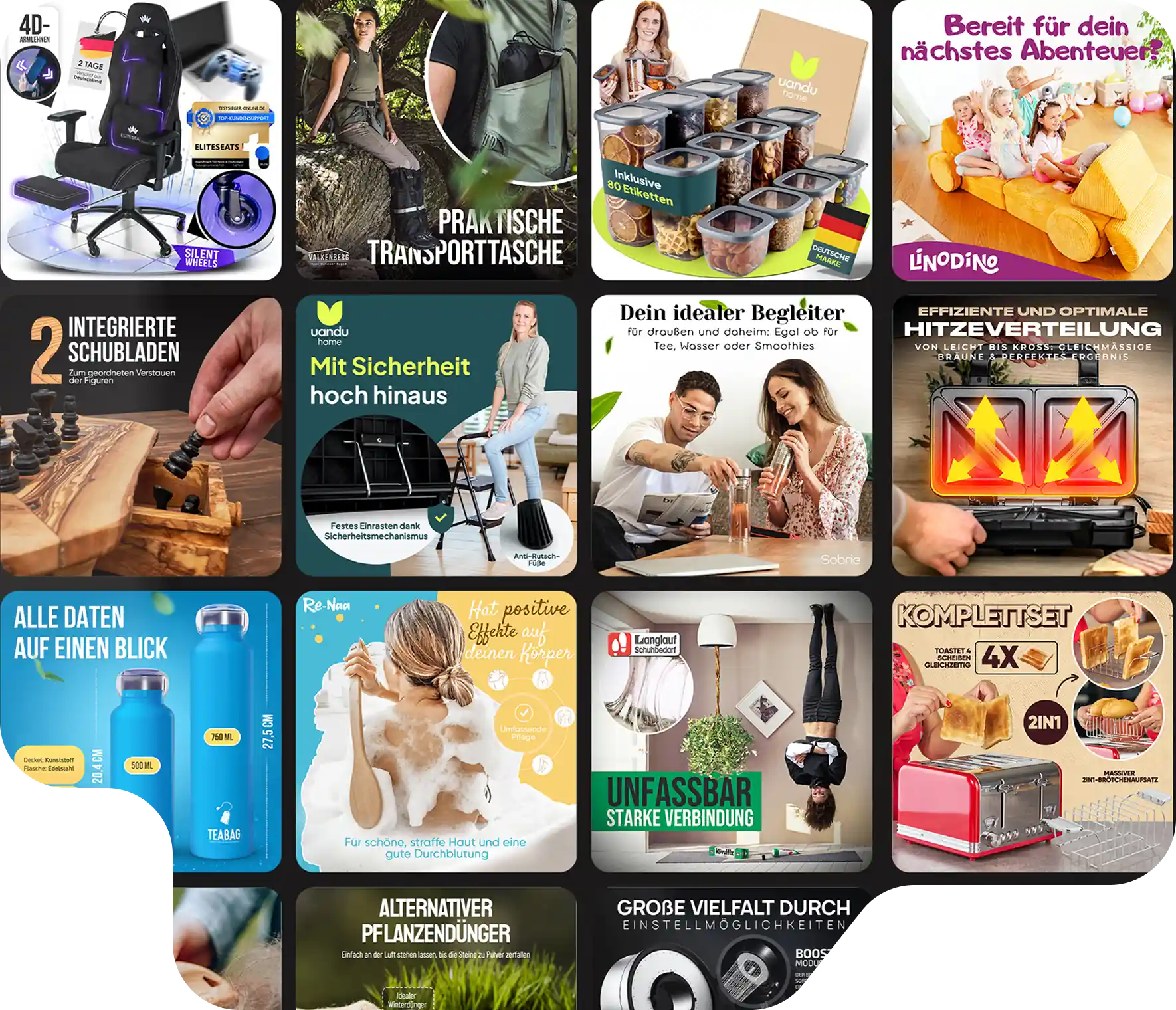 Amazon Produktbilder Portfolio der Stacvalley Amazon Agentur. E-Commerce Skalierung & Wachstum durch Content Marketing & Bilderoptimierung