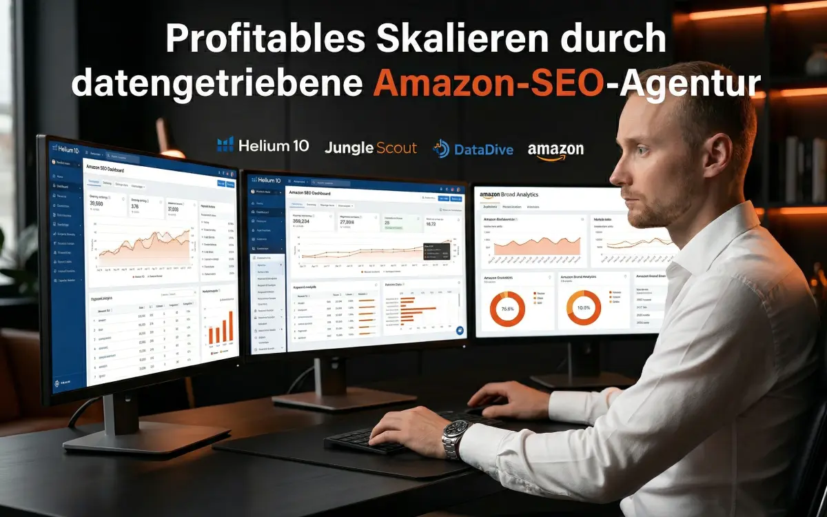 Stacvalley Amazon Agentur Infografik: Der Quantum-Growth-Effekt durch die Synergie von Amazon SEO, PPC и Content-Marketing. Strategische Lücken-Analyse und KI-basierte Algorithmus-Dominanz zur Skalierung von E-Commerce Marken und Erreichung der Marktführerschaft.