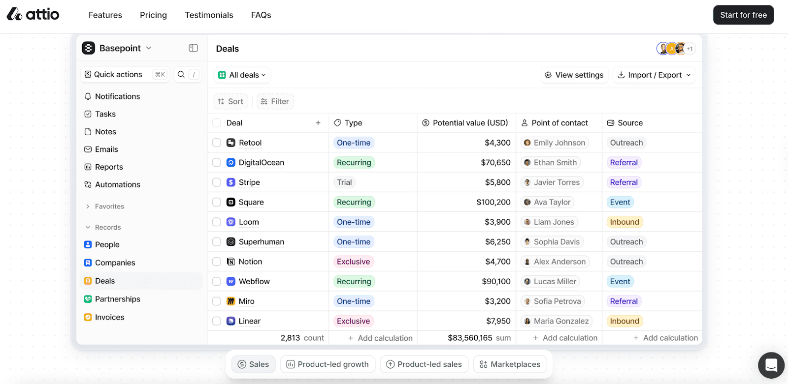 attio-crm-homepage-showing-a-screeshot-of-their-live-platform