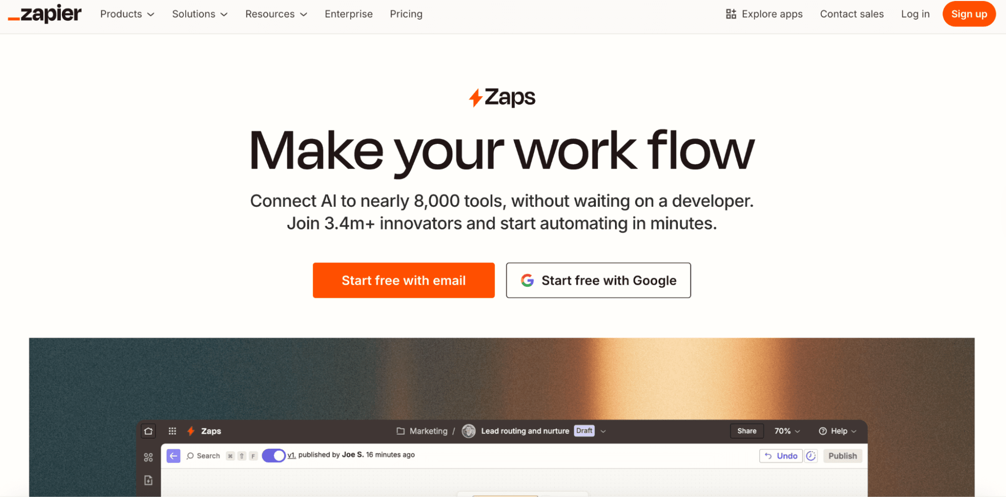 zapier-home-page-showing-automation-tool