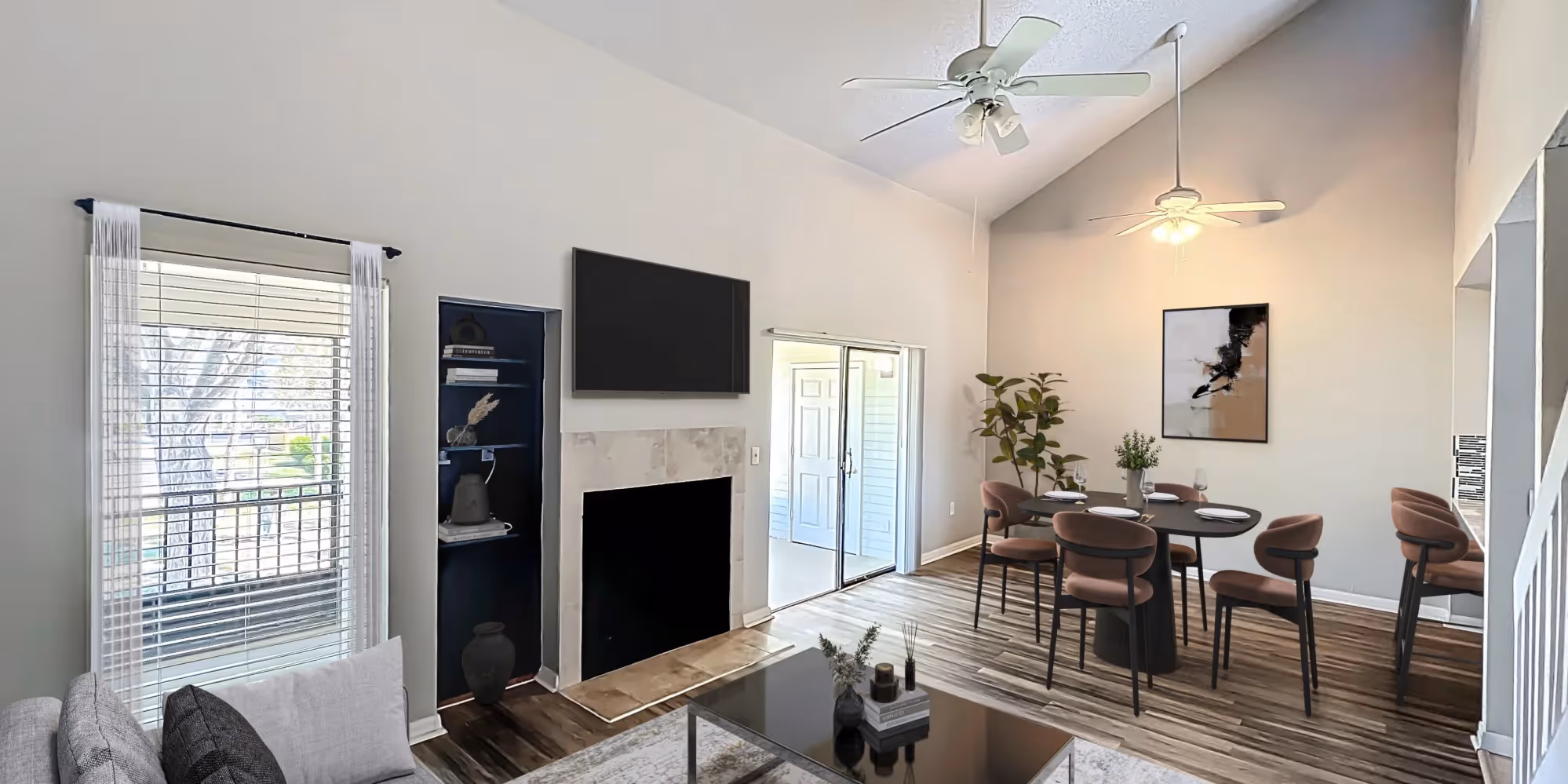 Living room with furniture and decor