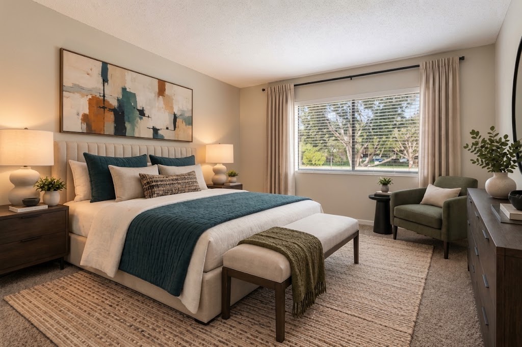 bedroom with furniture and windows