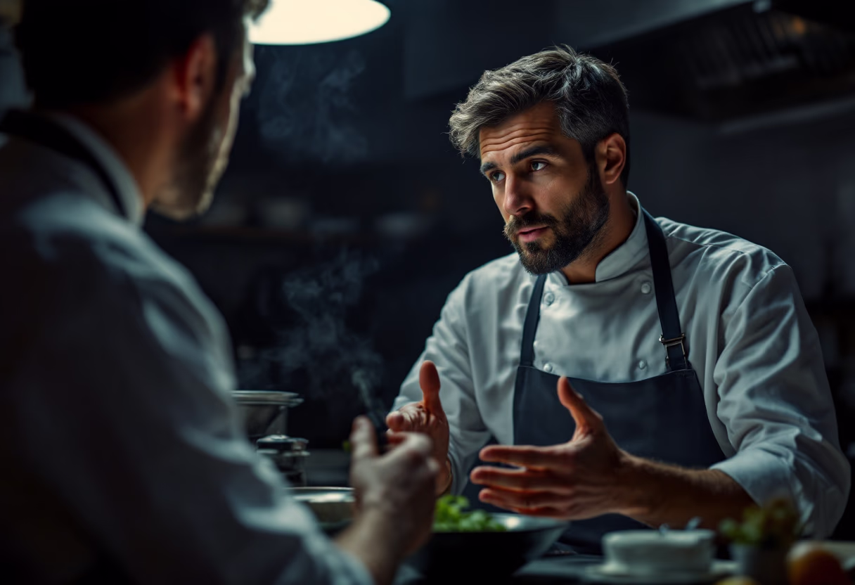 image of restaurant staff answering questions