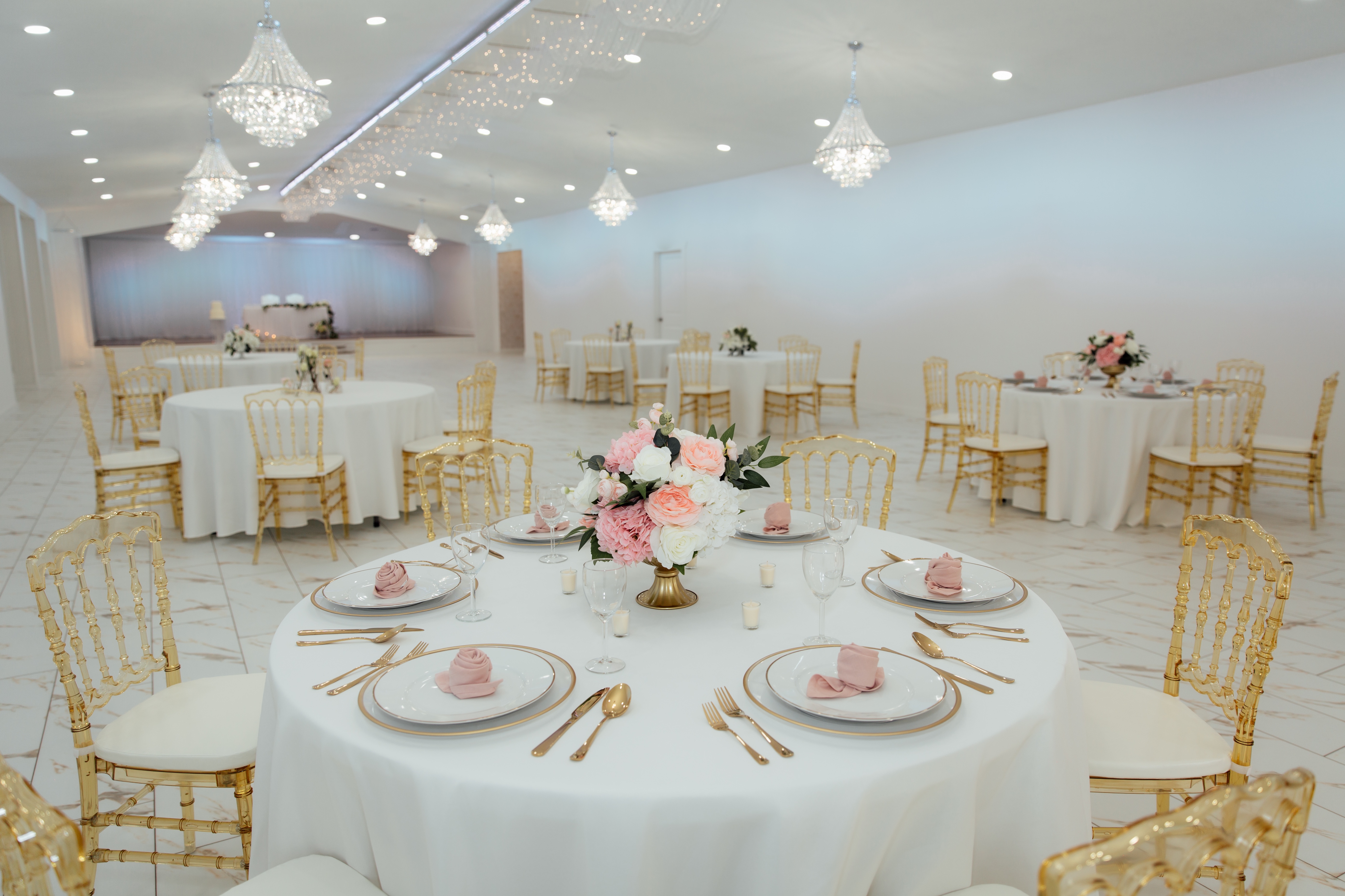 Venue patio with string lights