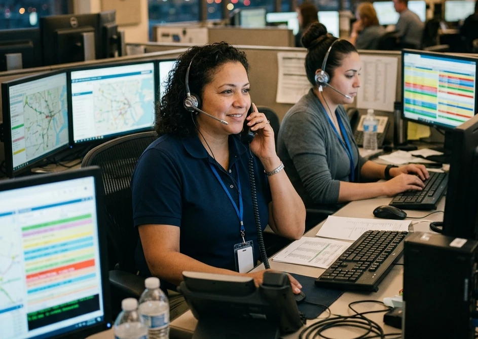 AllCare dispatch team coordinating medical transport services