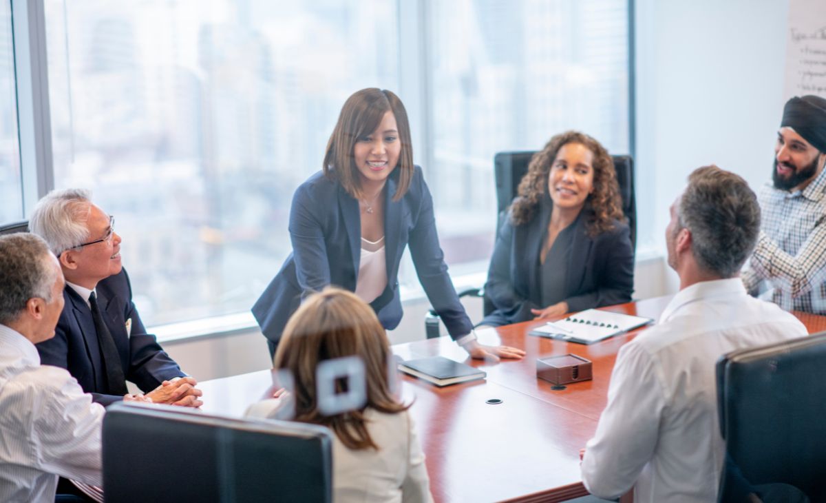 team holds a discussion about strategy