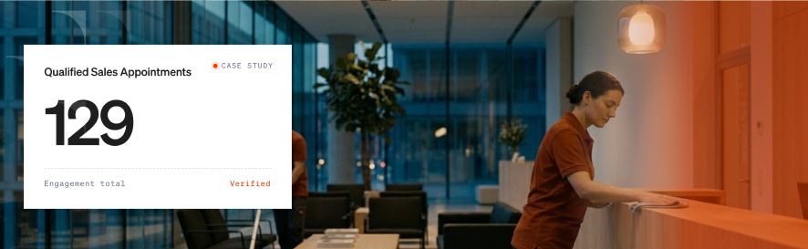 Moponic case study results card showing qualified appointments