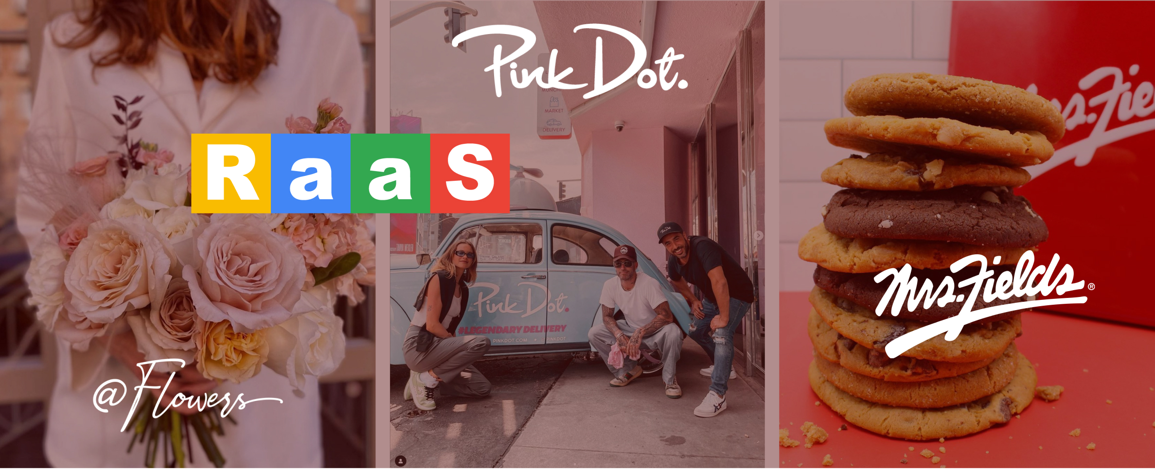 Retail brand logos in the RaaS on-demand delivery network