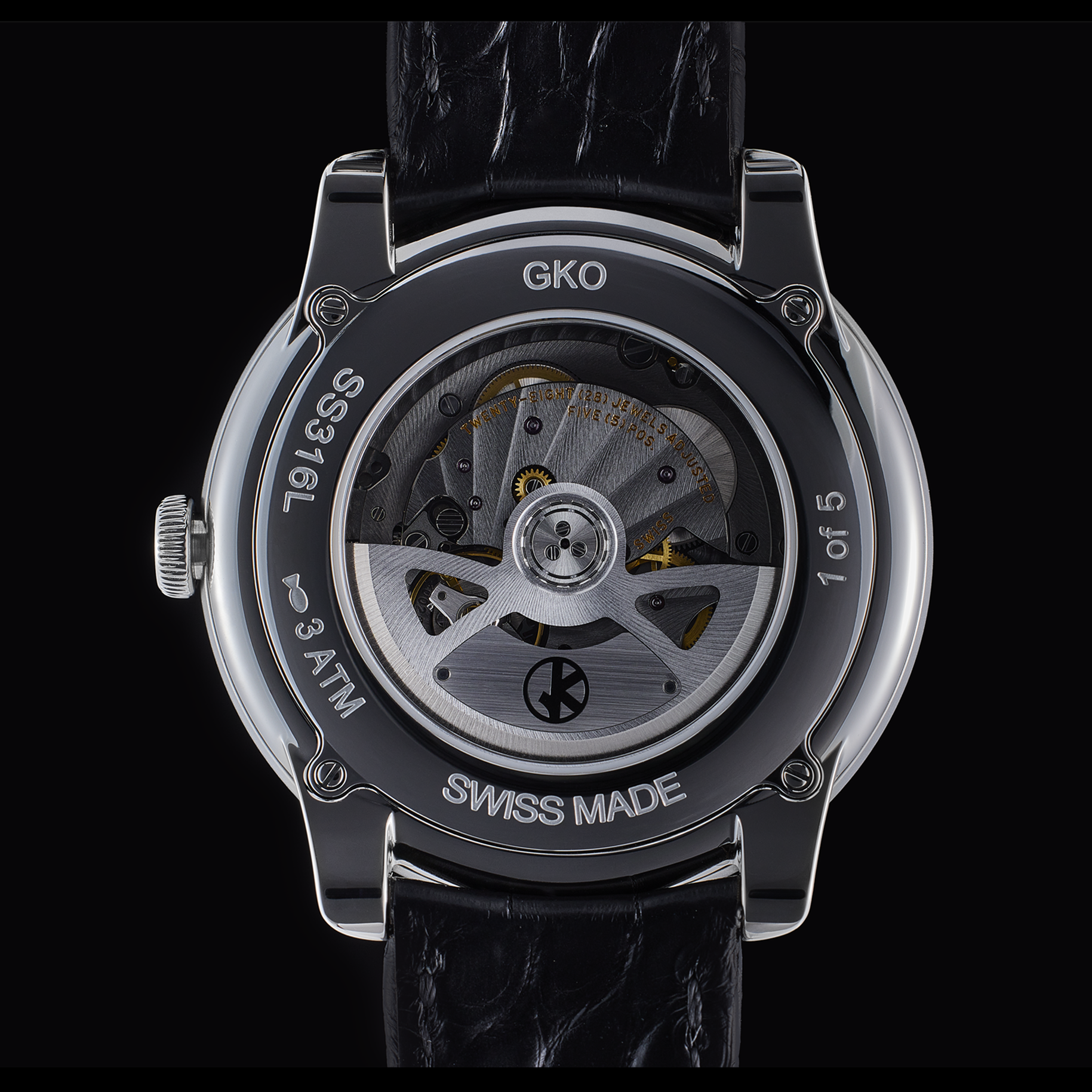 GKO DROP² caseback, Vaucher automatic movement, numbered 1 of 5