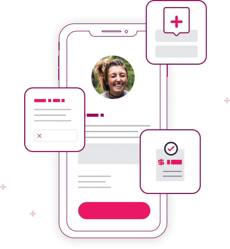 Mobile booking illustration.