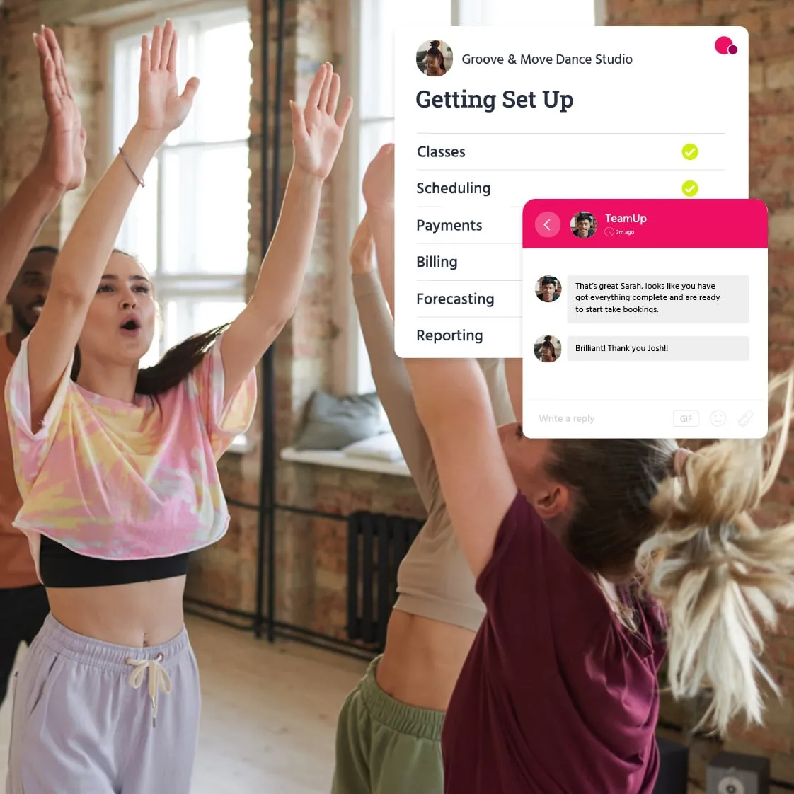Dance customer success illustration.