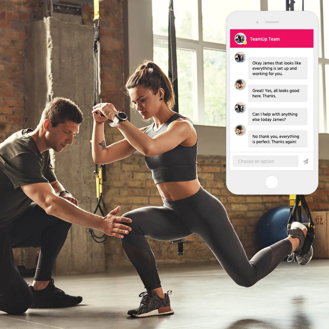 Gym customer success illustration.