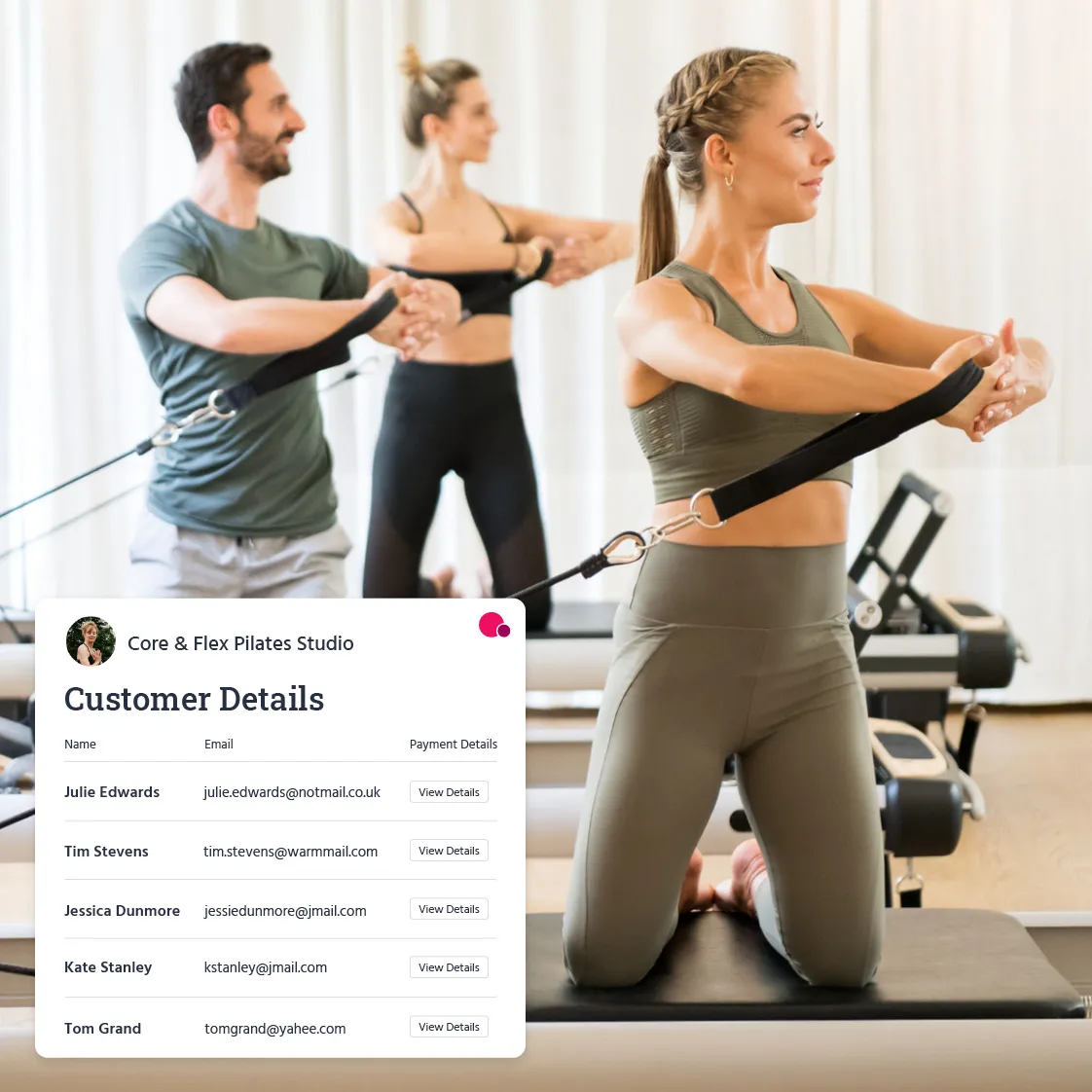 Pilates customer success illustration.