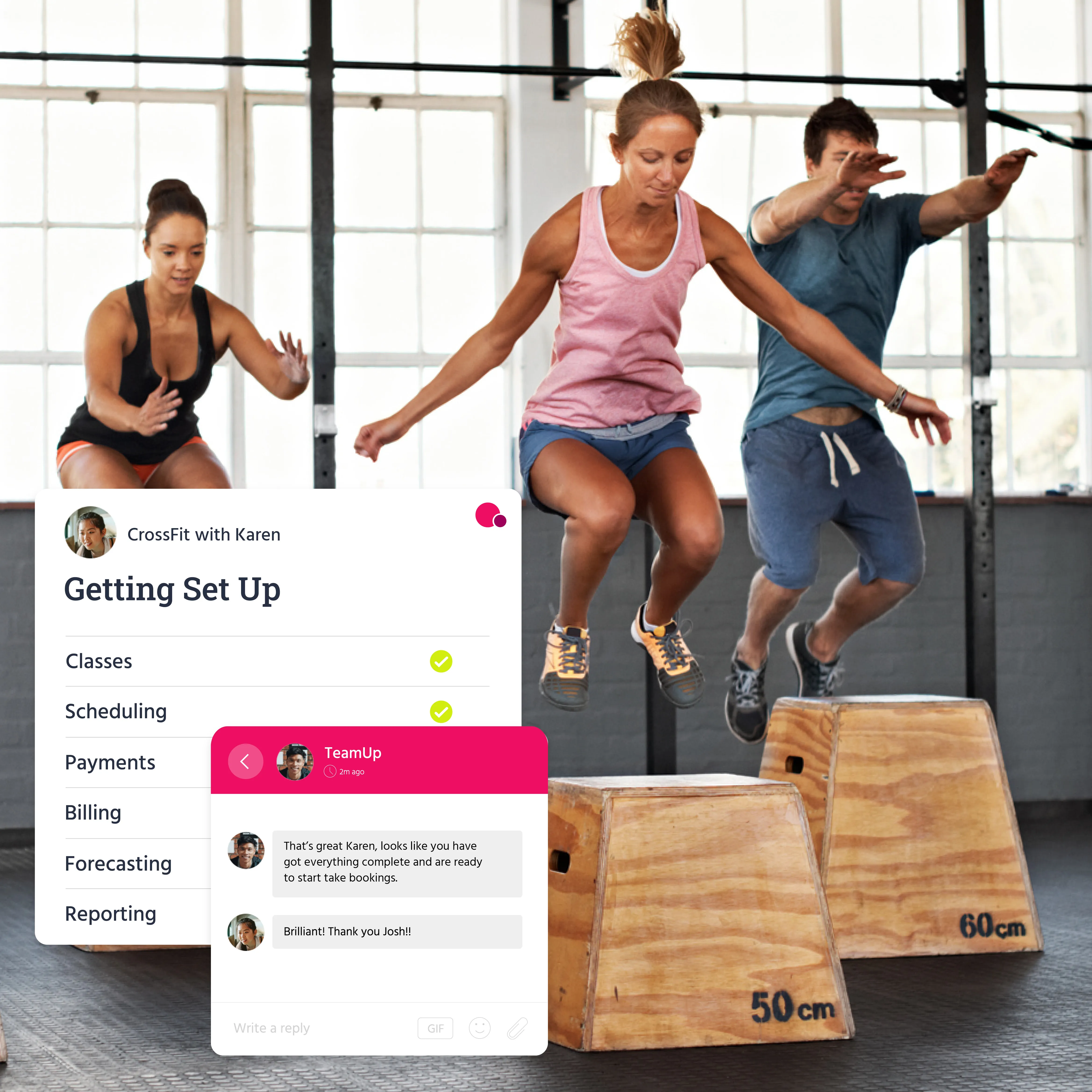 CrossFit guide customer success illustration.