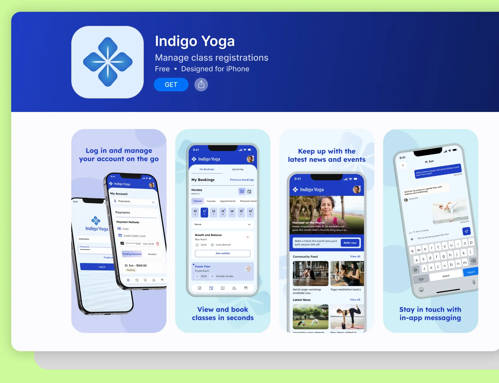 A Custom Branded App's listing on the App Store