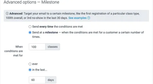 Advance notifications for milestones