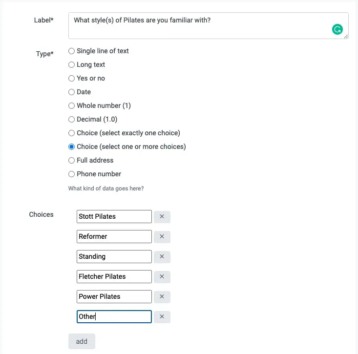 additional fields in teamup