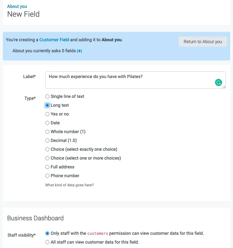 new fields in teamup