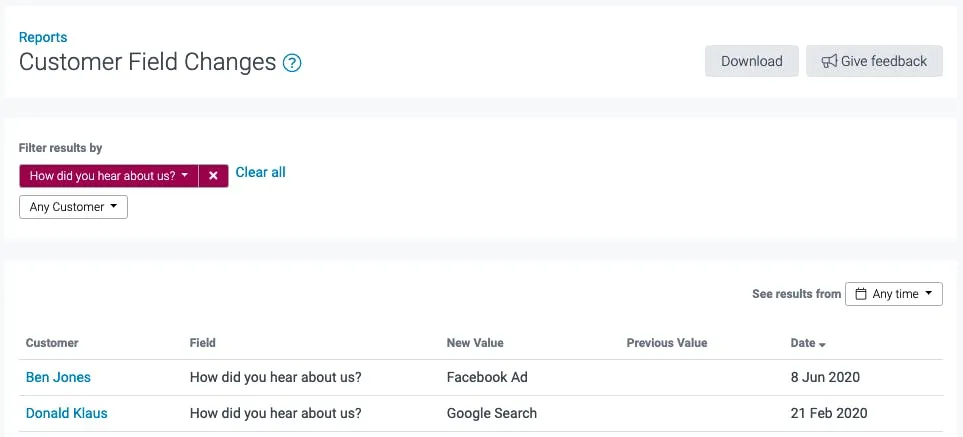 image of the customer field changes