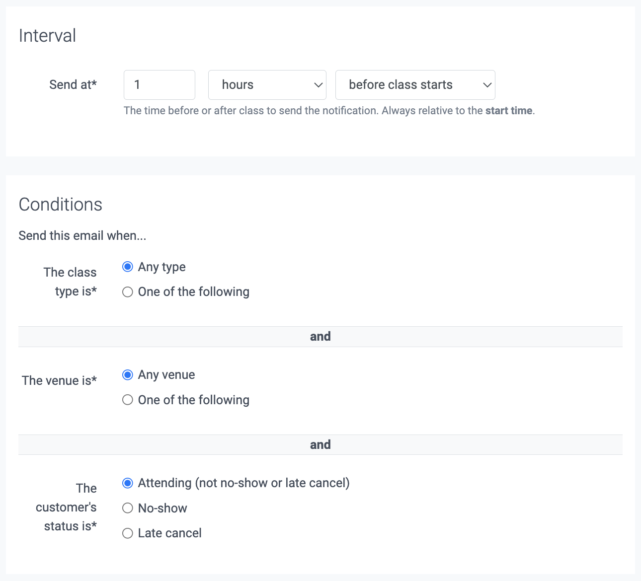 Notifications set up