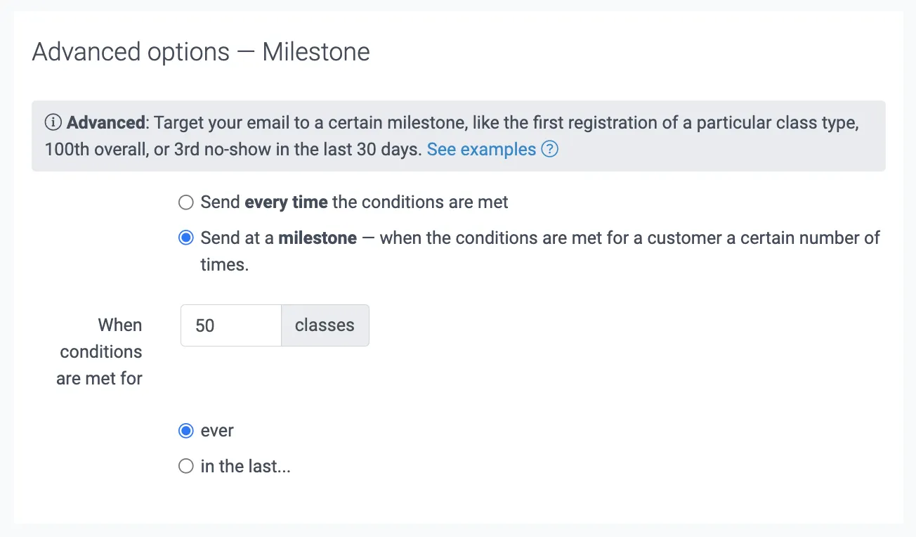 Milestones set up